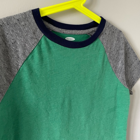 Old Navy Boys Raglan Baseball T-Shirt - Softest T-Shirt- Green, Grey, & Navy - Picture 5 of 6